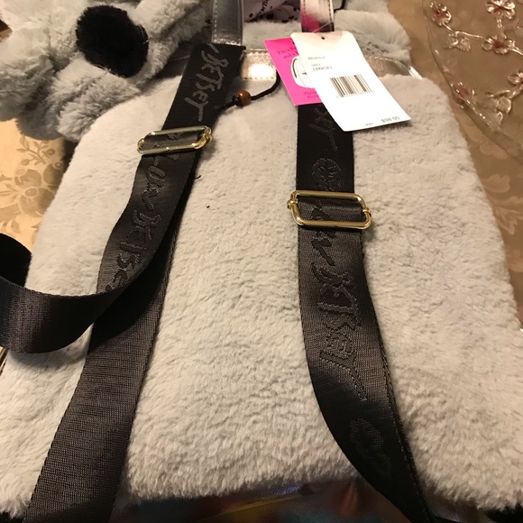 Betsey Johnson Koala Hooded Gray Book Bag/back pack NWT - Picture 6 of 12